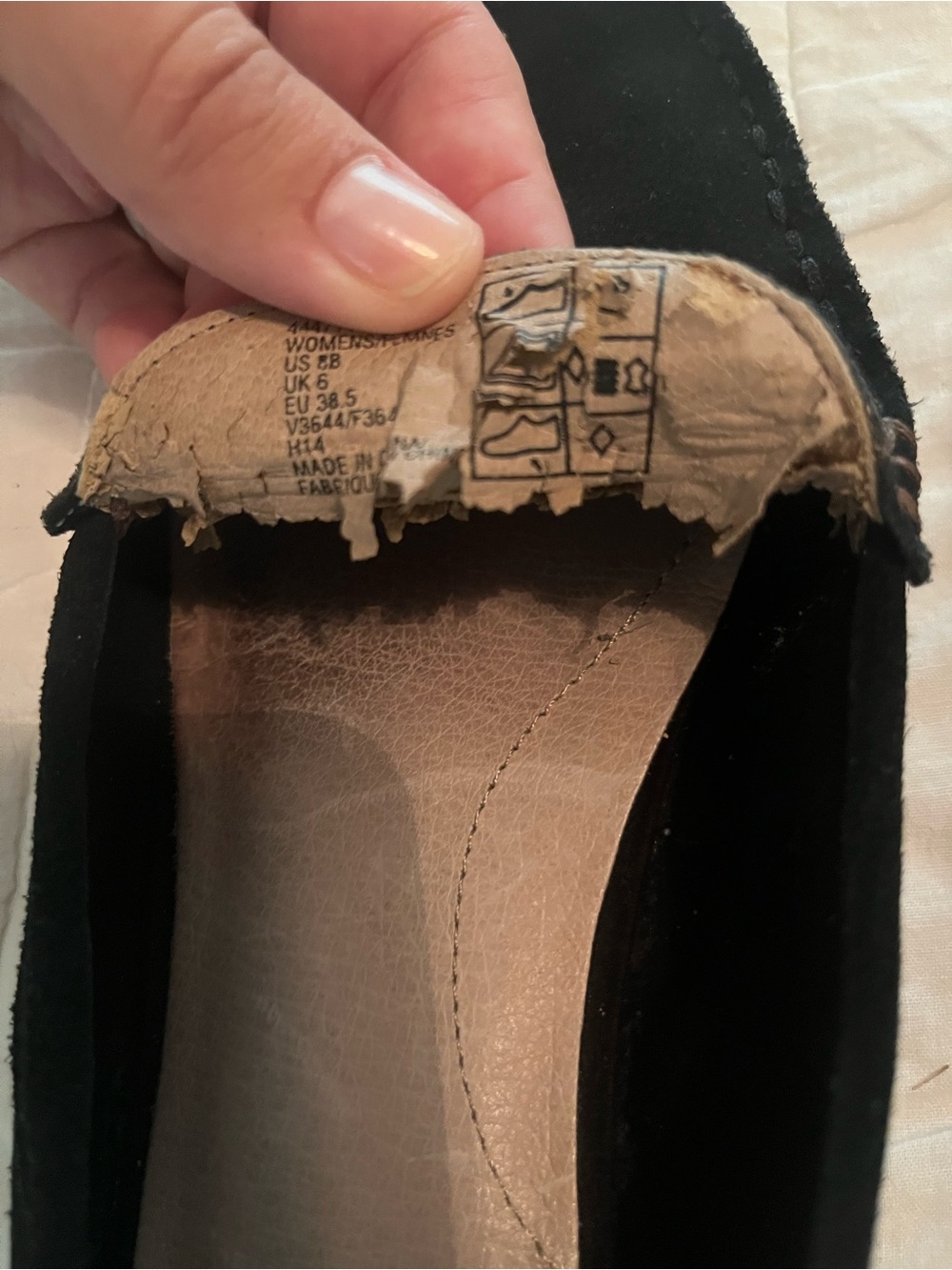 Lands End Black Suede Loafer Mocassins Size 8 FLAWED - Picture 4 of 5